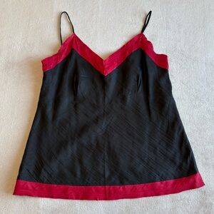 Black and Red 100% Silk Satin Camisole